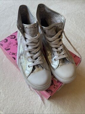 Gotta Flurt Silver Sequin High-Top Sneakers